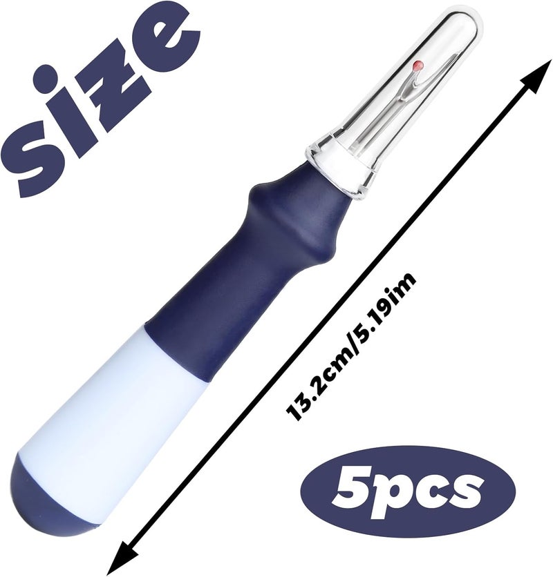 ZMAAGG 5 Pcs Ergonomic Grip Seam Ripper, Seam Ripper Set, Blue Seam Rippers for Sewing,Thread Remover Tool for Crafting Removing Embroidery Hems Seams (Purple) - Image 2